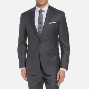 Ted Baker London Endurance Black & Purple Wool Sport Coat 42L NEW Jacket